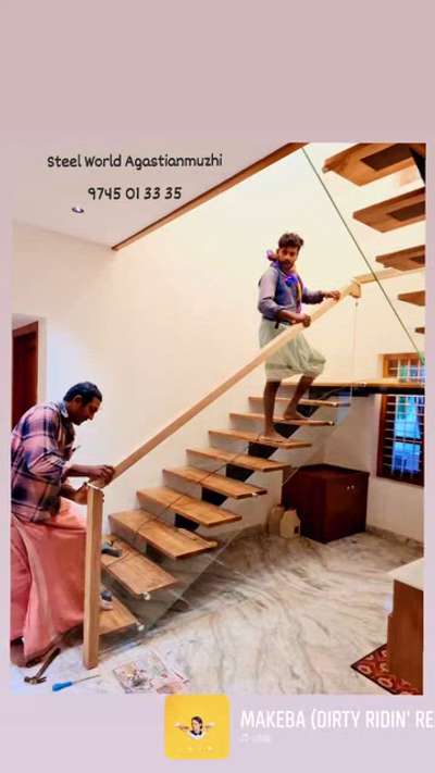 #metalstaircase #WoodenStaircase #glasshandrailing #trendingdesigns  #Steel_world_mukkam