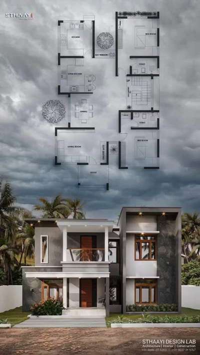 Kerala Contemporary Home plan with Exterior 4 BHK🏡✨
 #HouseDesigns  #modernhome  #2555
