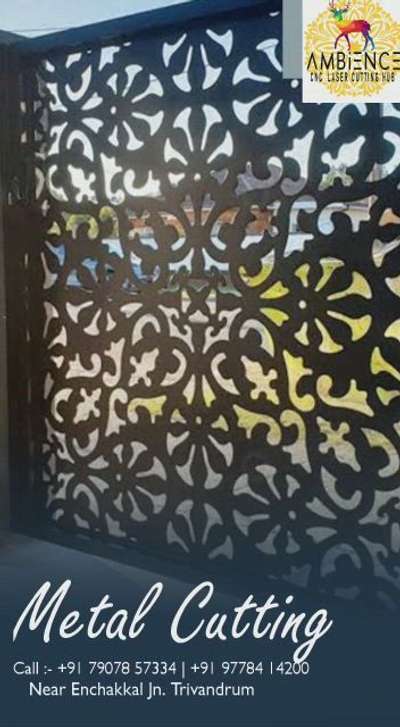 ✨️METAL CUTTING SERVICES ✨
For Any Gates, Window, Door, Stairs etc CNC works @ Low cost ️Available @AMBIENCE CNC LASER CUTTING HUB, Near Eanchakkal Jn, Tvm.
7️⃣9️⃣0️⃣7️⃣8️⃣5️⃣7️⃣3️⃣3️⃣4️⃣ (9️⃣7️⃣7️⃣8️⃣4️⃣1️⃣4️⃣2️⃣0️⃣0️⃣)or (2️⃣0️⃣1️⃣)
#metalcuttings #metalcnc #metalarts  #MetalCeiling #Metalpartition #metalstairs #metalstaircase #metalfunitures   #metalgates #metalwindows #metalmirror #cnc #cncwoodcarving #cncdesign #cnclasercutting #cncroutercutting #cncjalicutting #cncpattern #cncgate #woodcarving #woodencnc #cnccuttingdesign