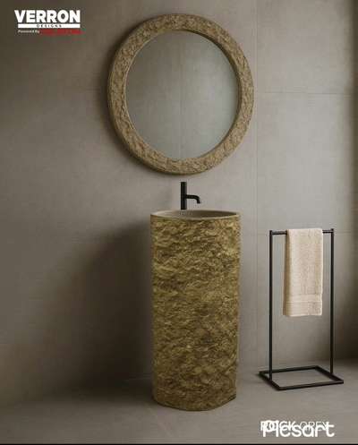 Rock- handcrafted nature inspired wash basin from #verron powered by #colston