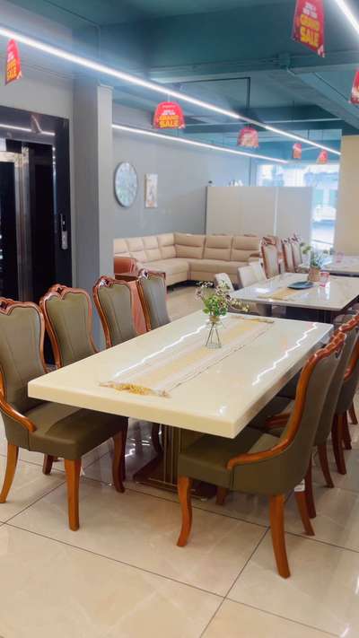 ONYX ഡൈനിങ്ങ് ടേബിൾ സെറ്റ് 😍✨

Luxury that welcomes you home.
A designer dining table crafted with a sleek metal frame and a natural onyx stone top, paired with mahogany-treated wooden chairs — where strength meets elegance.

✔️ Solid metal frame for long-lasting strength
✔️ Natural onyx top for an elegant stone finish
✔️ Mahogany-treated wooden chairs for premium comfort
✔️ Perfect balance of luxury feel at an affordable price

Ideal for:
• Luxury homes & villas
• Modern apartments
• Premium interior projects

At Roomy, we believe premium furniture should be experienced — not overpriced.

📍 Visit our showroom | 📩 DM for offers & delivery details



 #roomyfurniture  #diningtableideas  #onyxmarble  #marbletopdiningtable  #premiumproduct  #bestfurnituredesign