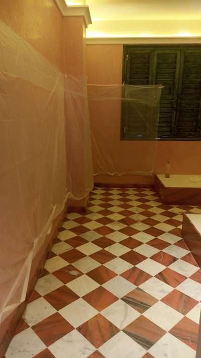 marble flooring work in a daimon pattern:-
Flooring in a diamond pattern is a design where tiles, wood, or other materials are laid in a repeating diamond shape. This pattern creates a visually appealing and dynamic look.

Characteristics
- Geometric pattern with diamond shapes
- Can be created using various materials (tiles, wood, marble, etc.)
- Often used to add visual interest and texture to a room

Applications
- Luxury homes and commercial spaces
- High-end interior design projects
- Feature floors or accent areas

Benefits
- Adds visual appeal and sophistication
- Can create a sense of movement and energy
- Can be customized with different materials and colors

#FlooringTiles #daimond #dimond_polish #VinylFlooring #MarbleFlooring #WoodenFlooring #SandStone #pinkandgrey