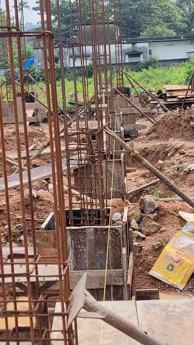 Form work and rebar installation for Column pedestal and pile cap