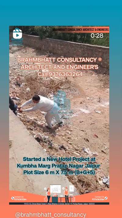 BRAHMBHATT CONSULTANCY ® 
ARCHITECT AND ENGINEER'S Started New Hotel Project at Kumbha Marg Pratap Nagar Jaipur #HotelProjects #construction #frontelevation #interiorproject #brahmbhattconsultancy #newproject #sitevisit #layoutdesign #pawanbrahmbhatt Brahmbhatt Consultancy Pawan Brahmbhatt