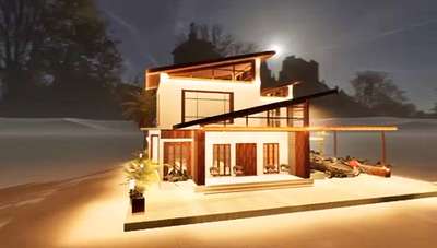 2D&3D model excluding landscape. Client needs 3 bed with amble movement in a single floor building where Living will be double height.  #modernhome #comfortable living space.# kerala home.