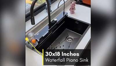 waterfall sink🤔  Easy to use😍
would you like it?
follow for more @interiorera4
.
.
 #InteriorDesigner #sinkdesign #sinkcleaning #ModularKitchen #KitchenIdeas