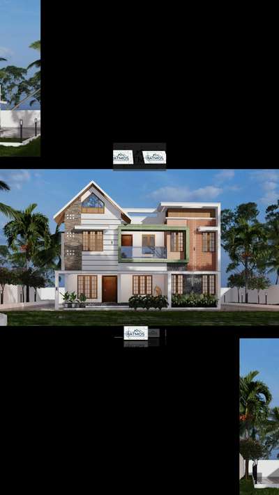 2400 sq ft simple exterior design for #kolo #sketchupmodeling #lumion12 #gemini #ElevationHome #parumalachurch #mavelikaraprojects