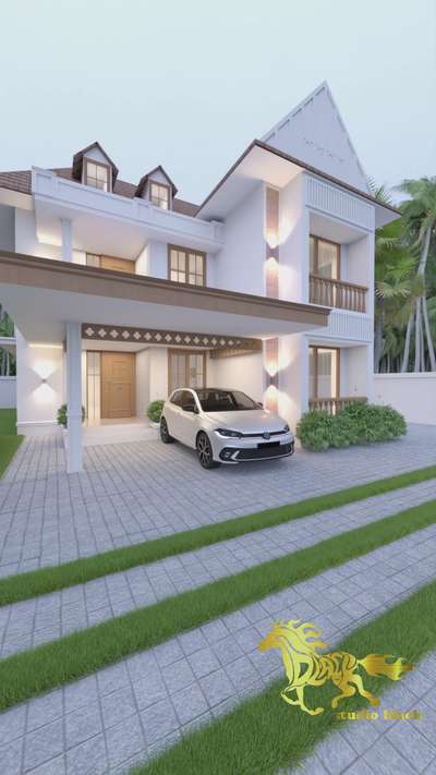 "Project design of 4bhk residence  by team Studio Black.." #keralahomeplans #architecturedesigns #exteriordesigns #rendering