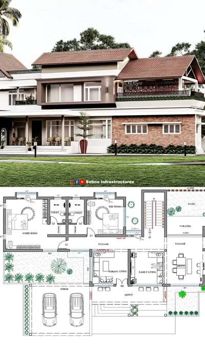 3400 Sq.ft ൽ ഡിസൈൻ ചെയ്ത ഒരു സ്വപ്ന മനോഹര ഭവനം 🏡💕