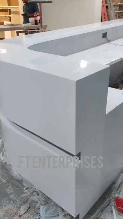 LG Hi-Macs Reception Table - Corian Hospital Reception @ Aster Mims #lxhimacs #corian #korian #staron #hanex#koriantop #coriantop #ftenterprises