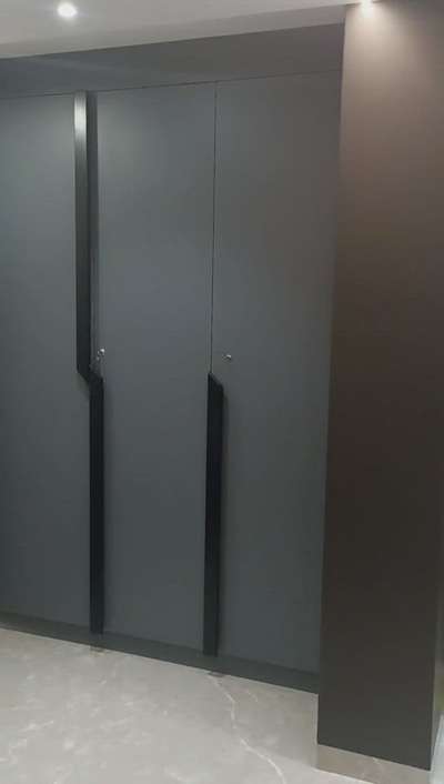 pu matt finish wardrobe with built-in handle