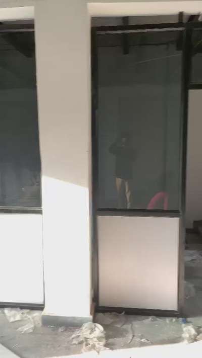 📞98 71 90 86 32Aluminium partition black powder coating 240 sqft  #AluminiumWindows  #toughenedpartition  #GlassDoors  #acp_cladding.  #9871908632