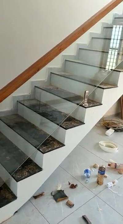 glas and wood top #glassBalconyRailing #GlassHandRailStaircase #GlassStaircase  #glassdecors  #WoodenStaircase #WoodenBalcony  #handrailing  #StaircaseHandRail