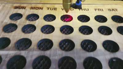 #wooden engraving laser .making calendar for years