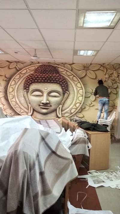 #customized_wallpaper  #budha #WallDecors #Designs #walldecoration