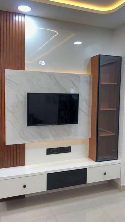 tv cabinet with lobar glass shutter