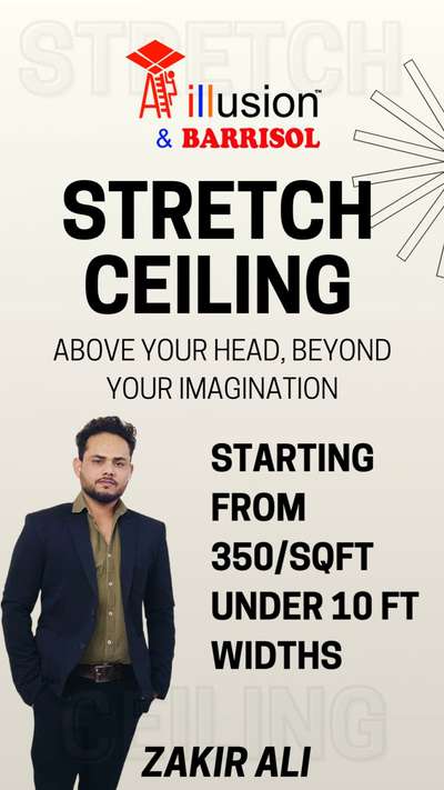 ✨ Look up & see art, not just a ceiling! ✨
Stretch Ceilings starting @ ₹350/sqft (under 10ft).
🚚 Pan India Service | 💡 Modern, Stylish, Custom
Contact us to create your dream ceiling! 💫
#StretchCeilings #HomeDecor #CeilingGoals #InteriorDesigner