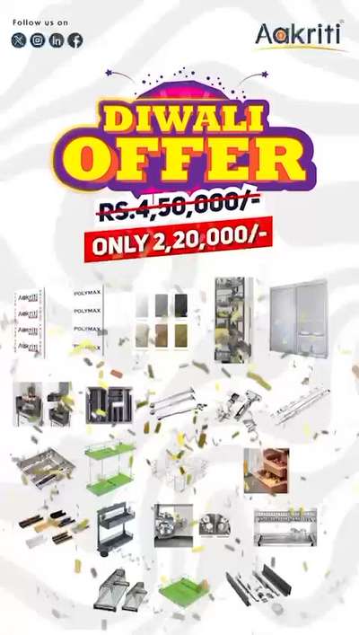 Rs 220000 COMBO OFFER 
KITCHEN ACCESSORIES + KITCHEN INTERIOR WORK