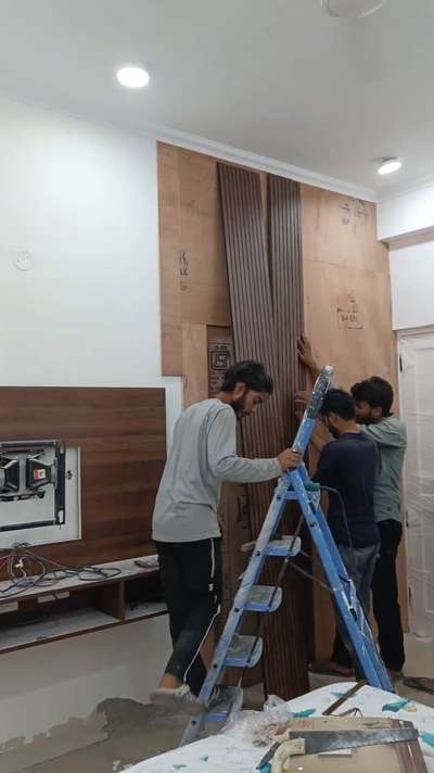 Concealed door on process wait for the final look
#interiordesign 
#interiorstyling 
#door 
#doordesign 
#panel 
#panelling 
#decor 
#viral 
#viralvideos