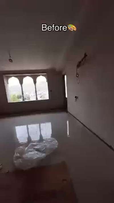 Completed interior work 
Off white Wall paint 
 #WallPainting  #wall  #WallPutty  #pop  #popceiling  #InteriorDesigner  #interiorpainting  #work