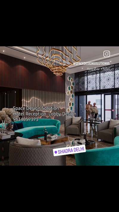 #hotel # Reception Lobby #interiordesign #modern #Interior #luxuryinterior #arcitecture #Space #design #solution 
www.spacedesignsolution.com 
9634057373