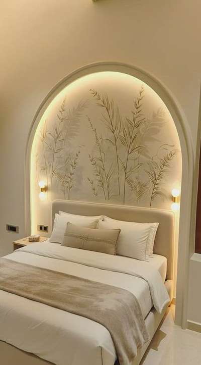 wall art mural #WallDecors #WallPainting #lotsdecor #homeinterior #homearchitectsinkerala #MasterBedroomdesing #bedroomstyles #roomdecor #bedheadboard #drawingroom #walldrawing