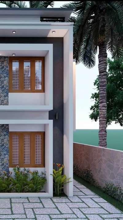 3d elevation for client :Mrs.Athira @TVM AREA :1100 SQFT 
 #3d