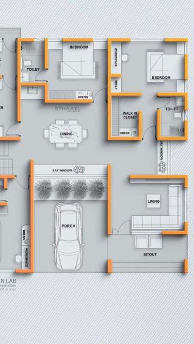 Elegant. Functional. Timeless.
This ground floor residence by @sthaayi_design_lab blends modern design with practical living —
featuring:
3 spacious bedrooms (all ensuite)
Courtyard-style dining with a bay window
Dual workspaces for focused productivity
Kitchen + work area combo for smart utility
Cozy sit-out and porch with landscaping
Designed for comfort. Detailed with care.

Follow @sthaayi_design_lab for more inspiring architectural & interior projects!

#SthaayiDesignLab #HomeDesign #ArchitectureLovers #ModernHome
#IndianArchitecture #HousePlan #ResidentialDesign #ArchitectsOfInstagram
#FloorPlanDesign #DesignDetails #DreamHome #KeralaHomeDesign
#BangaloreArchitects #InteriorInspo #VastuHome #1925