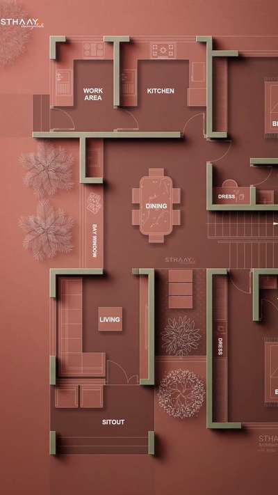 2BHK SINGLE STOREY HOME PLAN

Follow👉👉👉 @sthaayi_design_lab 👈 👈 👈
 
🔰Spec : 2BHK 
🔰Area : 1283 sq.ft 
🔰Aprox Budget : 23L
🔰Building Face : West
🔰Plot Facing : West

 ```Requirements``` 
*GROUND FLOOR*
* Sitout 
* Living 
* Courtyard 
* Dining & Bay window 
* Stair 
* 2Bedroom 2Attached 2 dress
* Kitchen
* Work Area 

Share with friends and family who are building their dream homes!

We're thankful for your support and encouragement.

SIZE DETAILS
🔰Building Size - 1040x1440 (35x48)
🔰Plot Size - 5.30Cent 
1180x1800 (49x60)