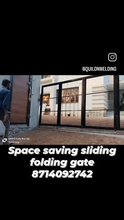 മുറ്റത്തു സ്ഥലപരിമിതിമൂലം ബുദ്ധിമുട്ടുന്നവർക്ക് space saving sliding folding ഗേറ്റുകൾ നിർമ്മിച്ചു തരാം.... 
 #spacesavingslidingfoldinggate  #gatefabrication #kollam