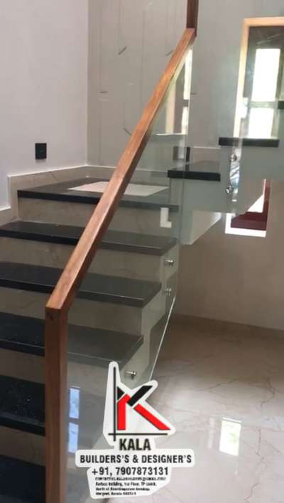 Step Up in Style with Glass Rail Perfection #StaircaseDecors  #GlassHandRailStaircase  #GlassStaircase