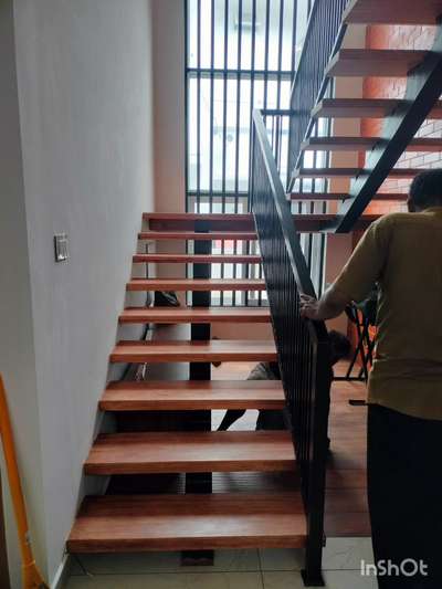 wooden staircase ms hand rail  #StaircaseDecors  #WoodenStaircase  #StaircaseHandRail  #SS+MS+SPL  #mswork  #SteelStaircase