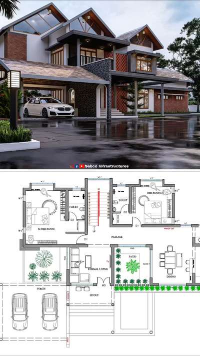 3000 Sq.ft ൽ ഡിസൈൻ ചെയ്ത ഒരു മോഡേൺ ട്രോപ്പിക്കൽ വീടും പ്ലാനും

 #KeralaStyleHouse #tropicalhouse #homeplan