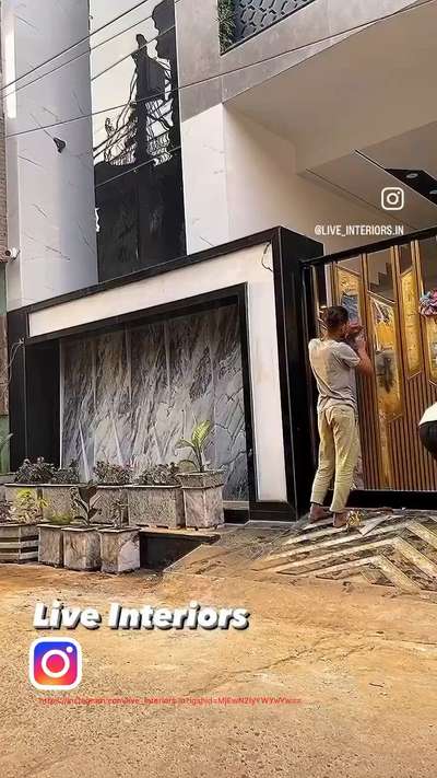 #SlidingDoor #boundrywall #stone #ducopaint #ramp #planters
