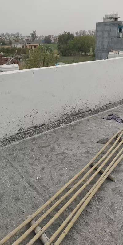 terrace kalezi work with waterproofing compound # before rubbing