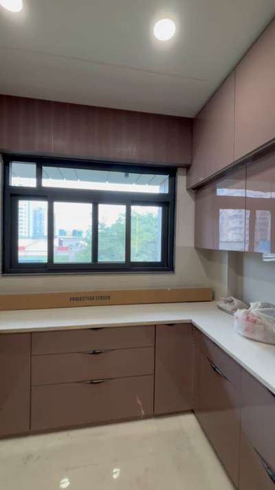 Modular kitchen, acrylic finish #KitchenInterior