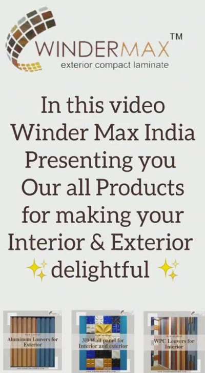 Good morning have a great day  


*Interior and exterior products available in wholesale prices*  

Our Product details 

*Metal exterior wall cladding*
*HPL High pressure laminate*
*ACL Aluminum composite louvers* 
*Solid aluminium louvers*
*WPC louvers*
*Wall FINs* 
*ACP Aluminium composite panel*
*ACP/HPL Colour rivets*
*Shed fabrication* 

For more details our all products please visit websites
www.windermaxindia.com
www.indianmake.co.in 
or call us on 
8882291670 9810980278

Regards
Windermax India