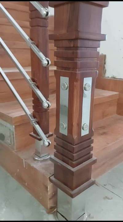 #WoodenStaircase  #steelrailing