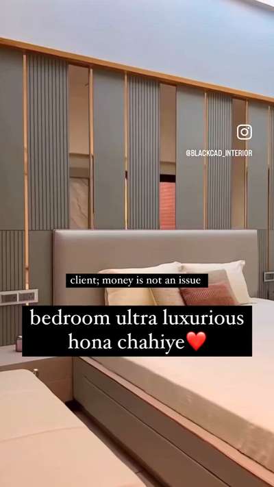 save & comment “bedroom” to get the price details👇

our client need a ultra luxury space for them where they feel good and and we gave them exactly the same and it turned out so beautiful with a generous amount of budget.

🔸 the cushioning part with pu paint with sleek mirror in the back wall and for extra touch with ss strip with golden touch 

🔸 led panel with mdf art and pu paint with Italian Statuario style laminate with little amount of light for extra elegance 

>>{ Bedroom design, Luxurious home, Home decor,Interior design }<<

#bedroomgoals #bedroominspiration #bedroomdesign #bedroomdesignideas #homeimprovement #gurugram #trendingreels #blackcadinterior #fyp #viral #viralreels