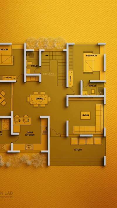 ✨ Discover your dream home! 🏡 This stunning floor plan by STHAAYI Design Lab combines style and functionality, featuring cozy bedrooms, a welcoming living room, and a breezy patio for those perfect relaxation moments. 💙🌿 Embrace modern living where every corner feels like home! 

Follow @sthaayi_design_lab for more inspiring designs! 

#HomeDesign #InteriorDesign #FloorPlan #ModernLiving #Architecture #DreamHome #CozyVibes #DesignInspiration #1554 #sthaayi