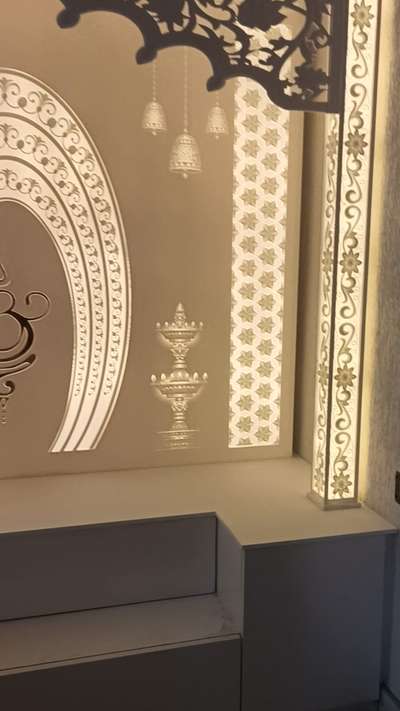 #3d&4d# #Om Corian Mandir with SS Enlaey work#