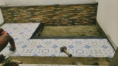 #cortiyard work morokkan tiles and granite #