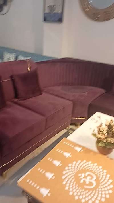 purple L shape sofa