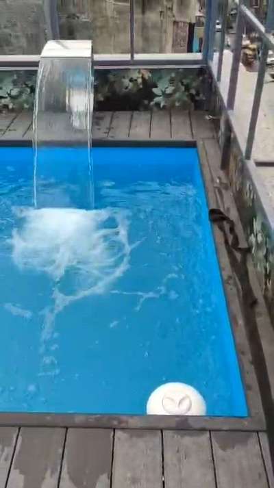 Rooftop Swimming Pool with Cobra Fountains Pool Size 7.5x15x4.5🏊‍♂️  #swimmingpoolconstructioncompany