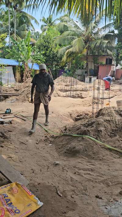 Column footing concrete work in progress.....
