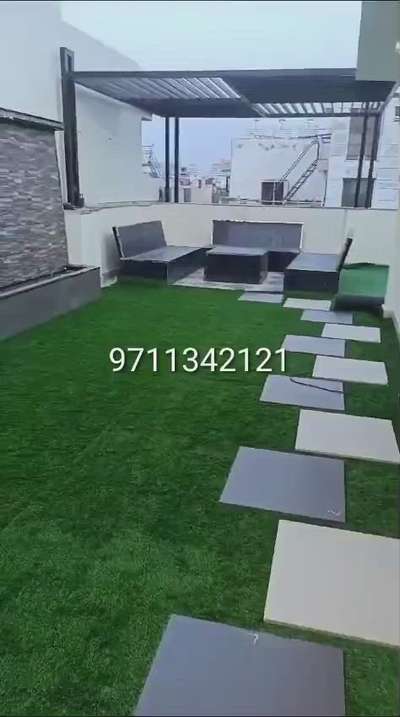 #RooftopGarden  #PergolaDesigns  #artificial_grass  # fountain  #Barcounter