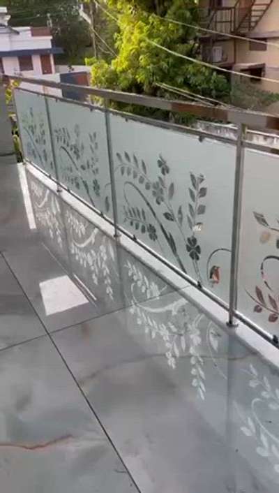 Fosting glass 10 mm balcony  #StainlessSteelBalconyRailing  #SteelStaircase  #BalconyDecors