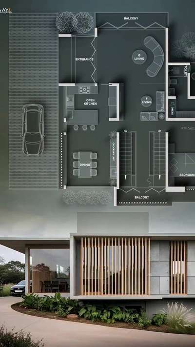 Modern Living Rooted in Nature 🌿🏡
This stunning hill slope home is a perfect blend of smart design and natural terrain. With two spacious bedrooms tucked underground, it’s all about privacy, comfort, and style.

✔️ 2 Bedrooms with Attached Bathrooms (Underground)
✔️ Elevated Structure for Better Light and Scenic Views
📍 Underground Floor Plan Reveal Coming Soon

Follow @sthaayi_design_lab ,Kerala’s most followed architectural firm , for more exclusive design inspirations.

#HillSlopeHouseDesign #UndergroundHousePlan #ContemporaryHomeKerala #KeralaModernHomes #SlopedPlotHouse #UndergroundHomeDesign #LuxuryHouseKerala #ArchitectureDesignKerala #SmartHousePlanning #SthaayiDesignLab #ModernArchitectsKerala #1635