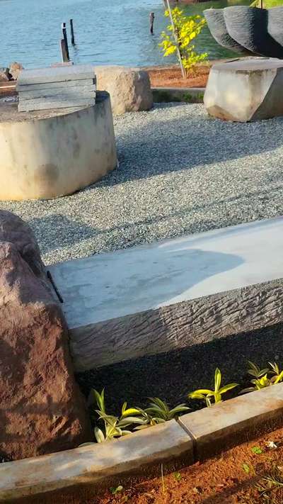 hand made boulders , rocks ..used as stepping stones, nature seats , light effect etc. #artificialstone #handmade #LandscapeGarden #LandscapeDesign #waterbody #pondscaping #pond