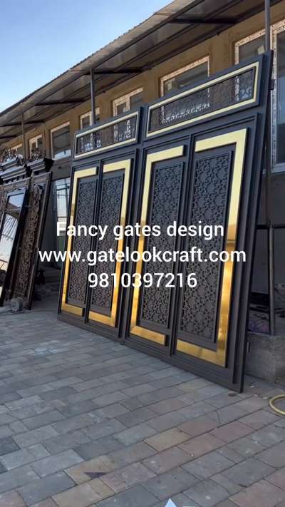 Fancy gates design by Hibza sterling interiors pvt ltd #gatelookcraft #foldinggates #maingates #gates #aluminium #aluminumgates